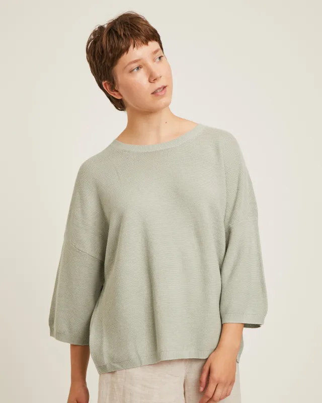 chandail en lin et coton à manches 3/4 TIMEA made by NAIF