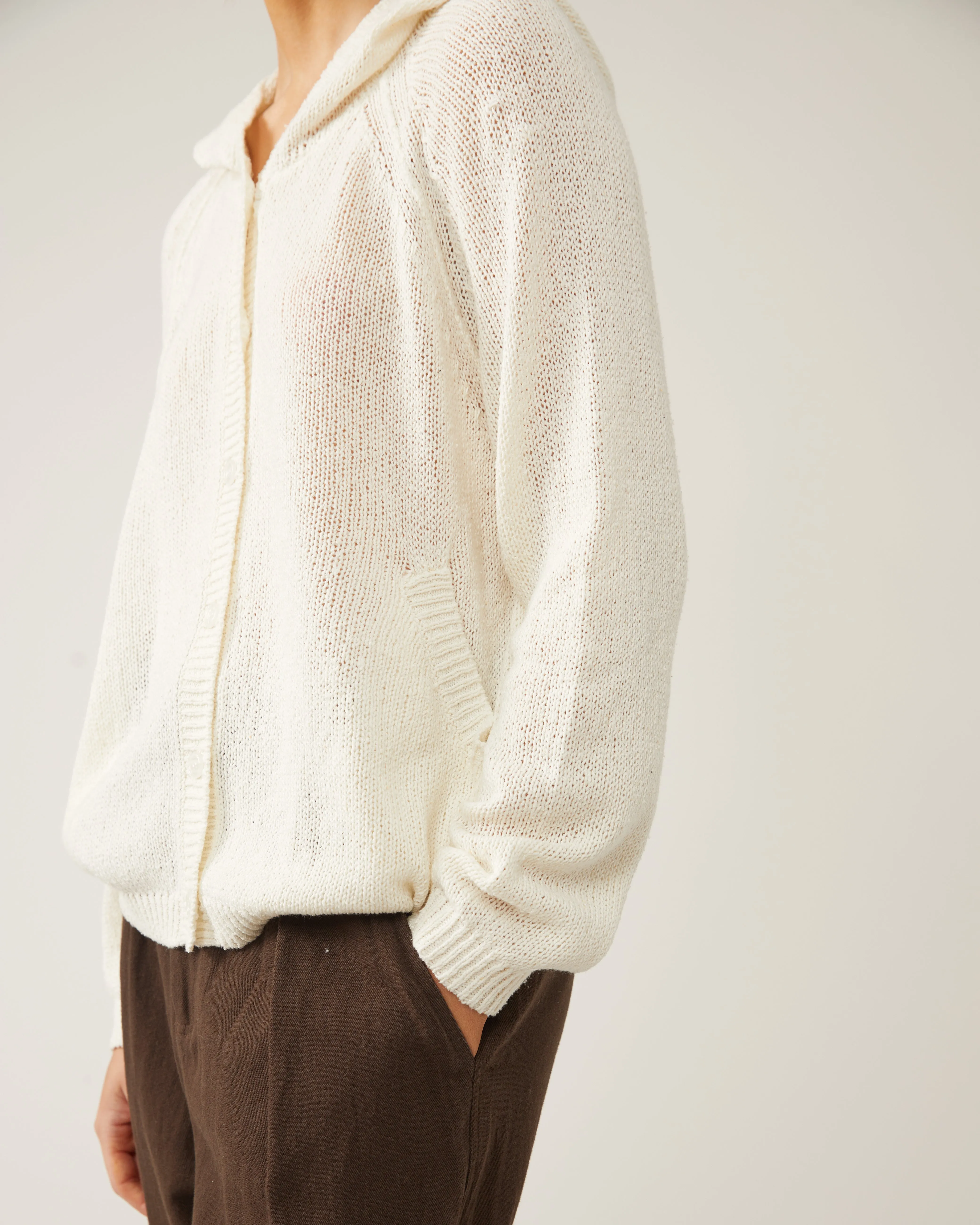 cardigan à capuche en coton et soie PORTIA sold by NAIF product image thumbnail 3