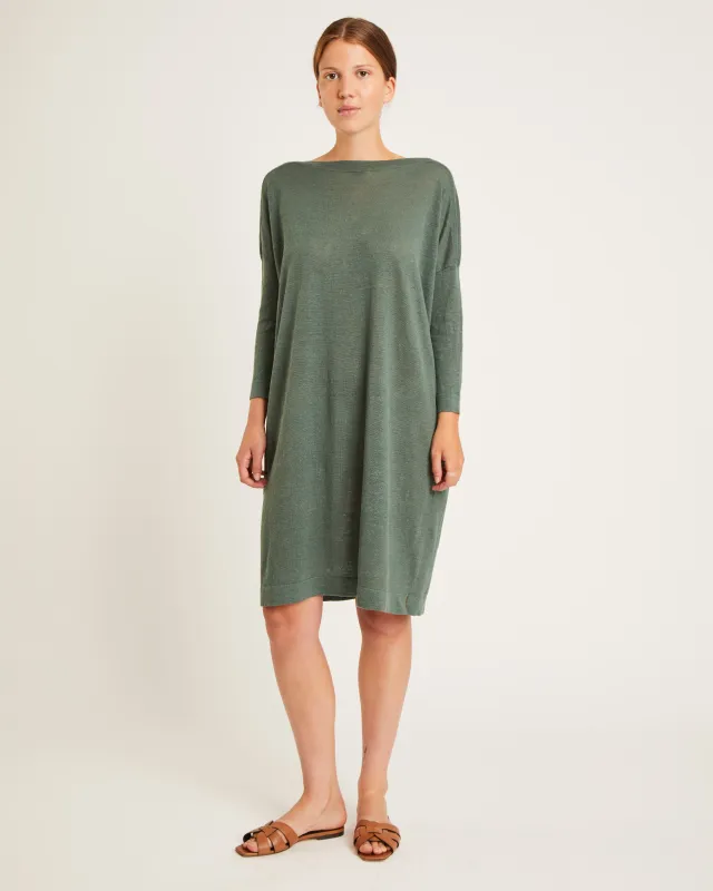 robe en tricot de lin à col bateau LEILIE made by NAIF