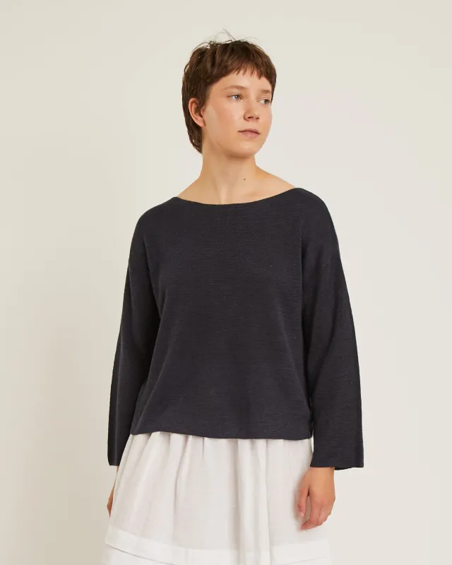 chandail en lin à col bateau DICHEN made by NAIF