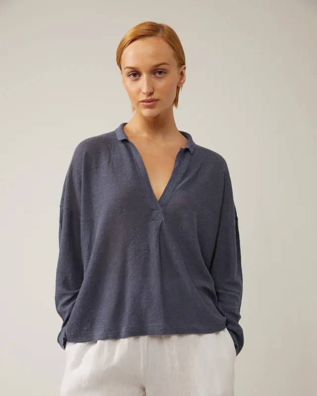 polo en lin CERISE made by NAIF