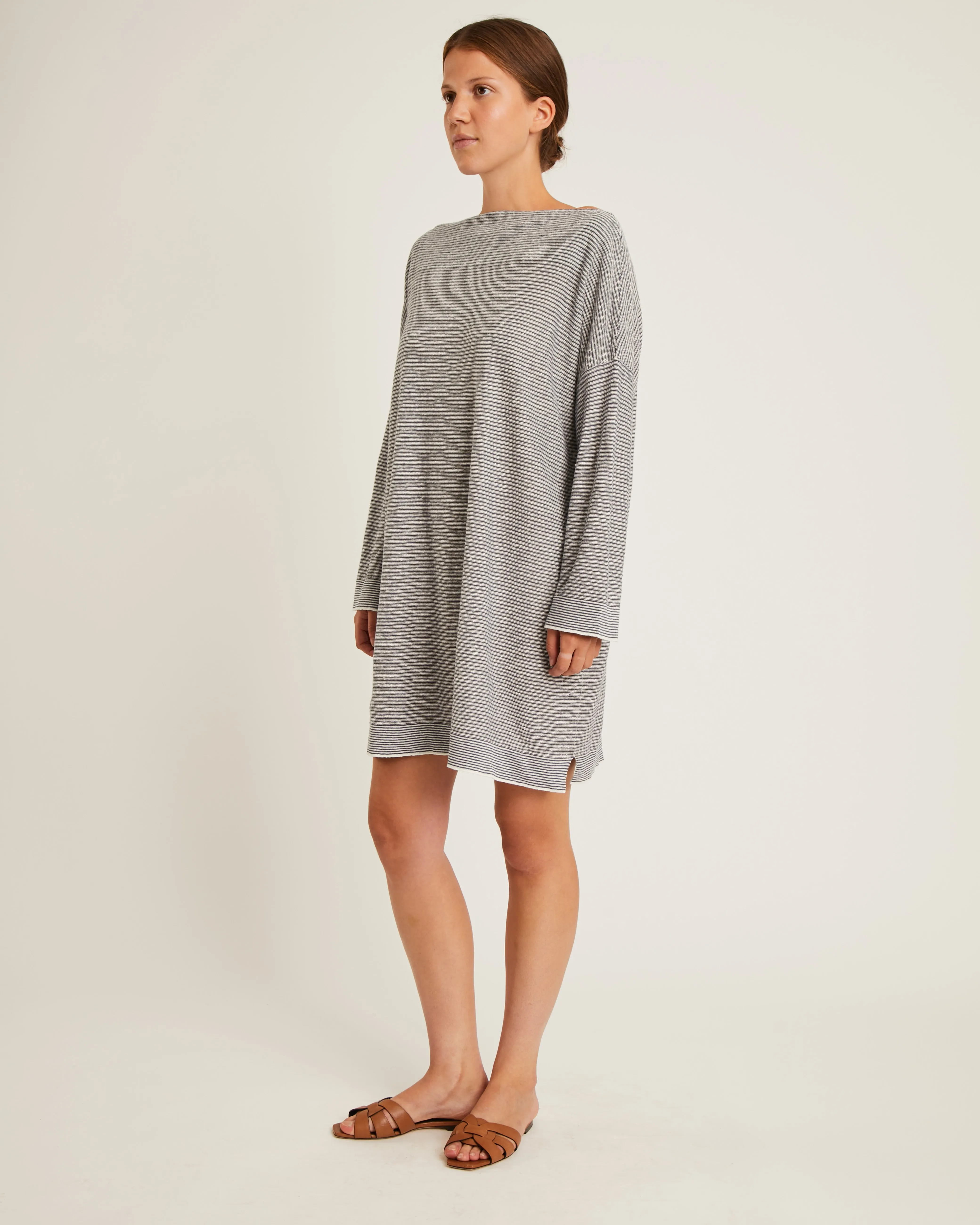 robe rayée en lin à col bateau CAITLIN sold by NAIF