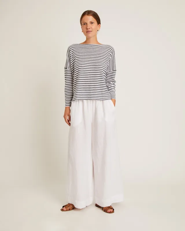 chandail en lin à col bateau ENORA made by NAIF