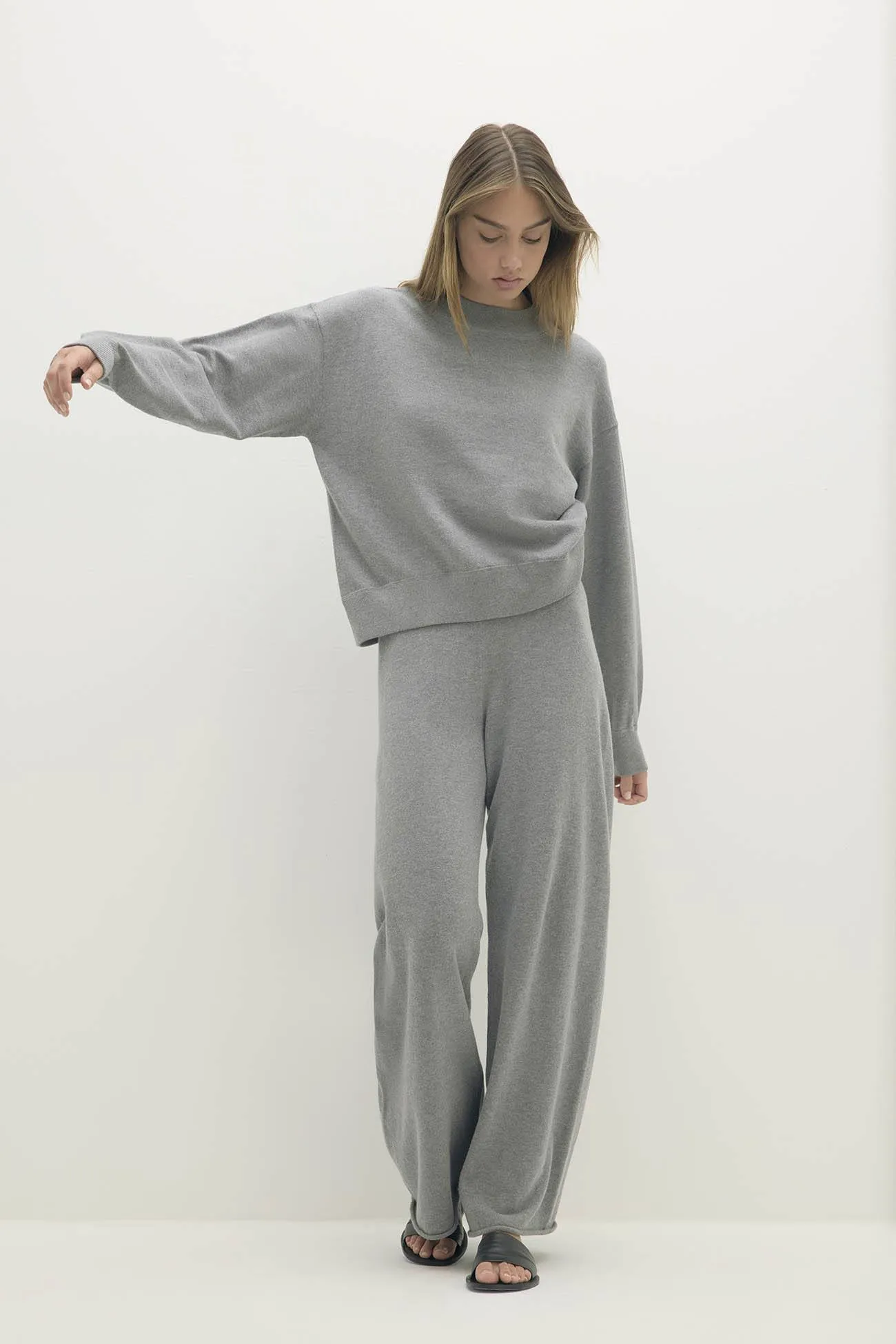 BIANKA COTTON CASHMERE CREWNECK PULLOVER sold by NakedCashmere