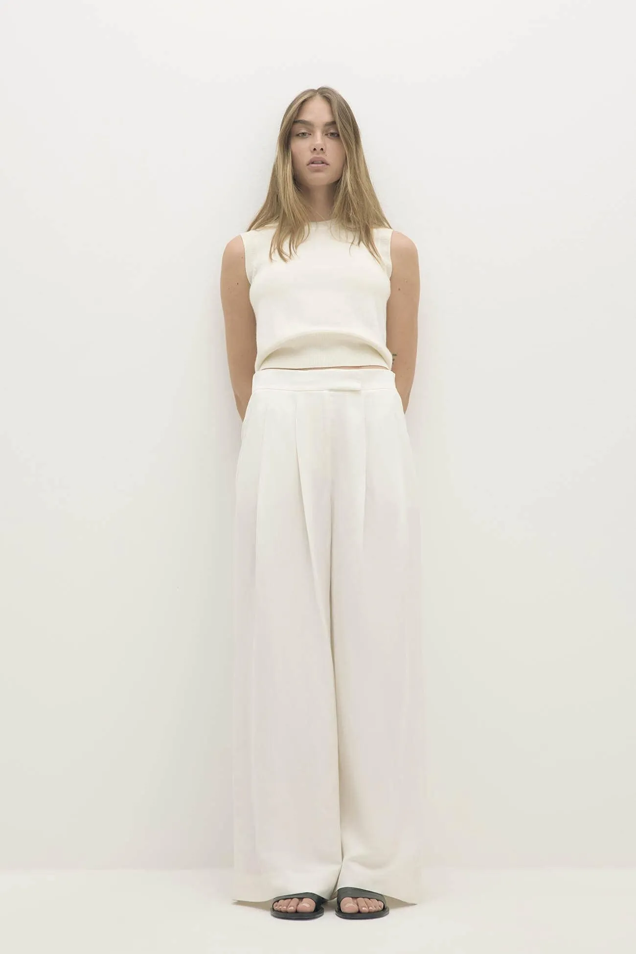 LEYNA SILK LINEN WIDE LEG PANT sold by NakedCashmere