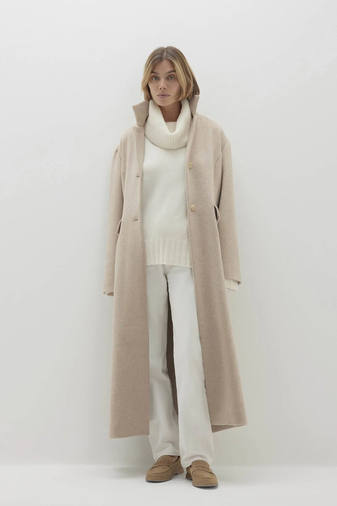 OTTILIE LONG WOOL BLEND COAT sold by NakedCashmere