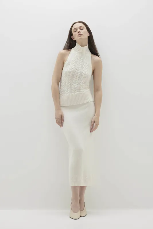 RUNA CABLE KNIT CASHMERE HALTER sold by NakedCashmere