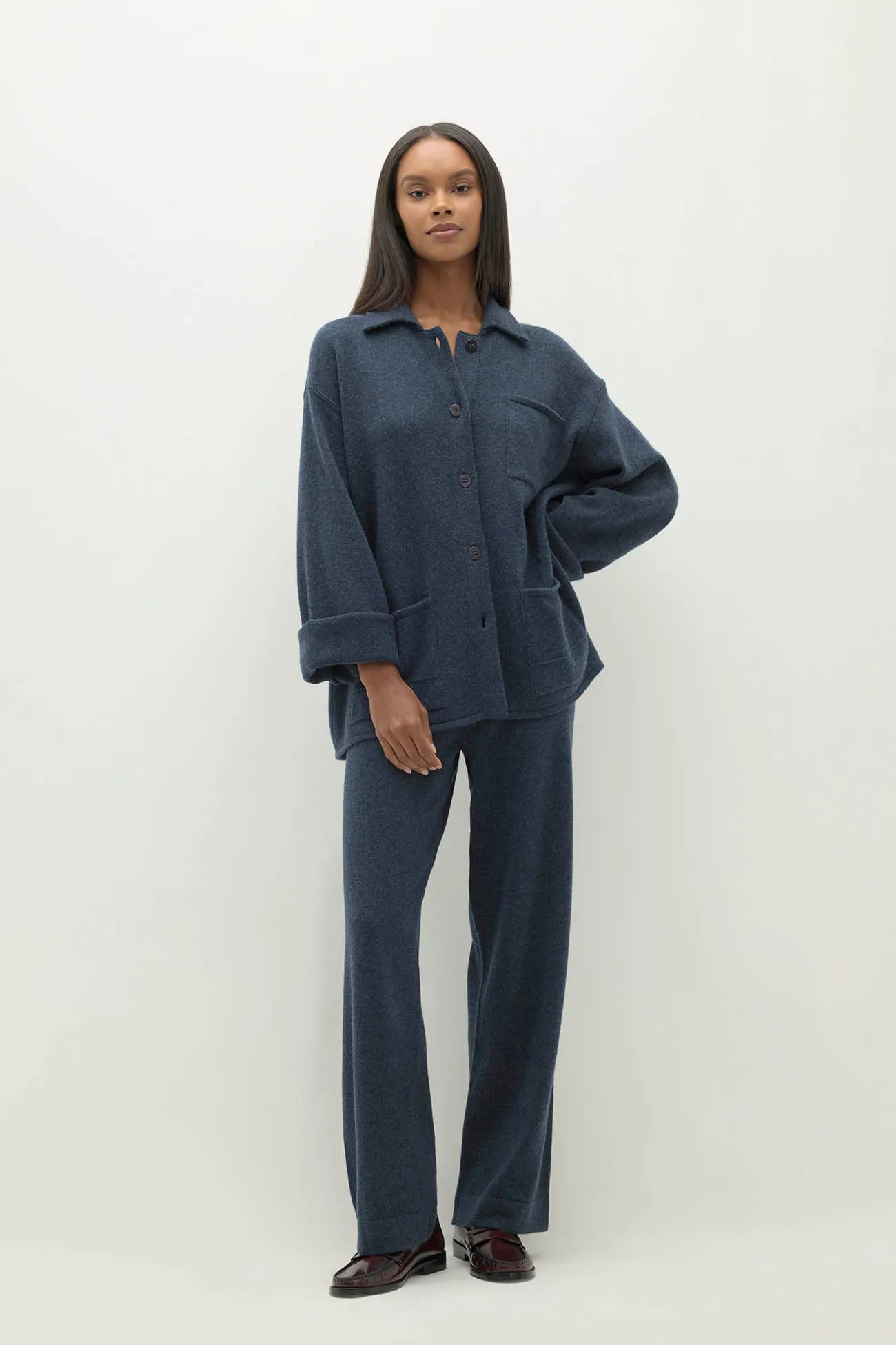 ROME DENIM CASHMERE CHORE JACKET sold by NakedCashmere