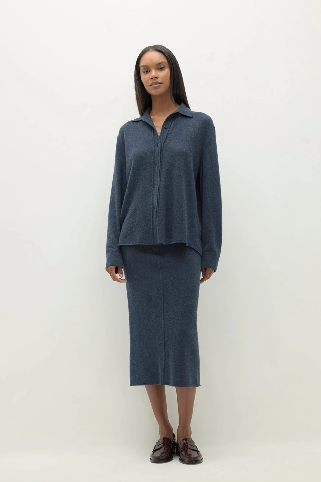 CATANIA DENIM CASHMERE SHIRT sold by NakedCashmere