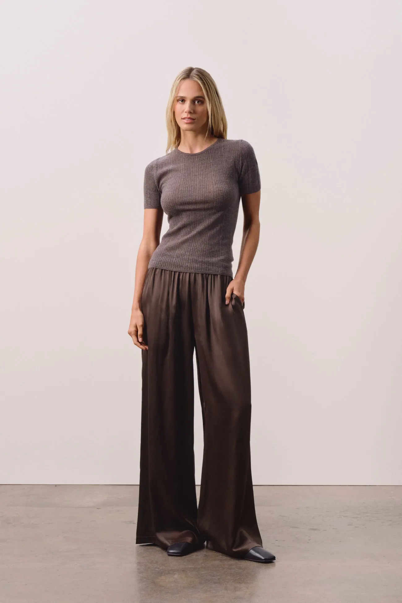 ETTA TRELLIS CASHMERE TEE sold by NakedCashmere