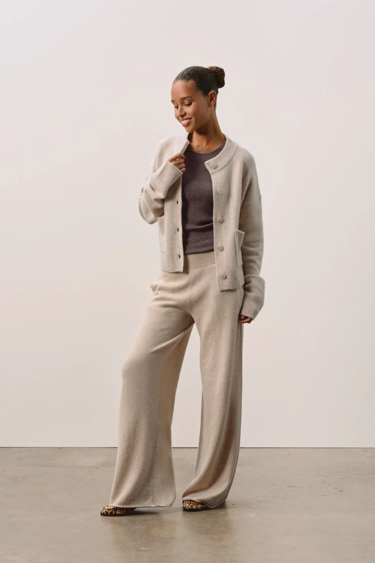 REVERIE BUTTON-UP CASHMERE CARDIGAN sold by NakedCashmere