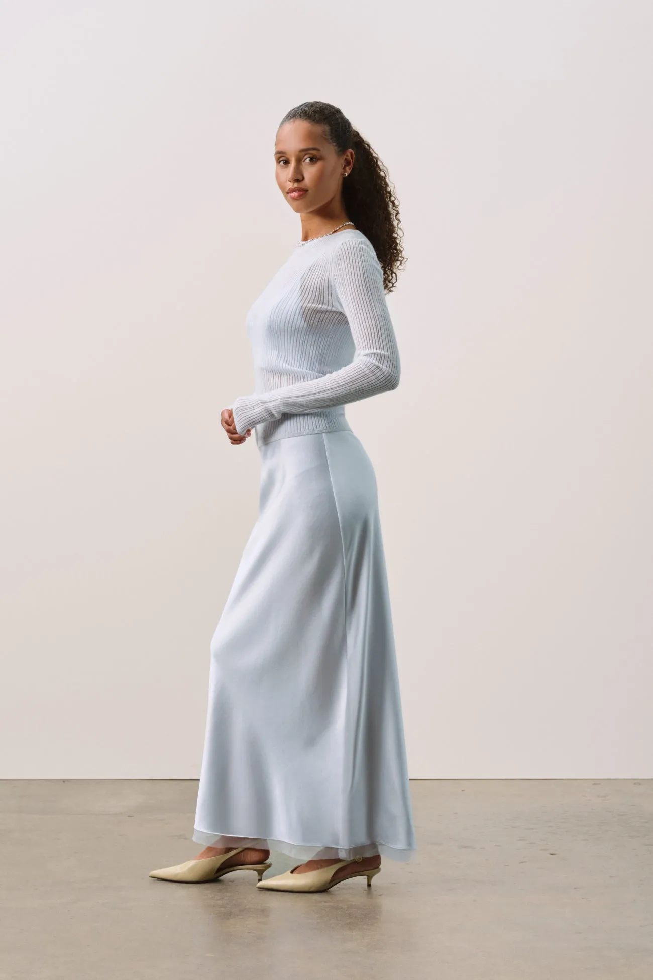 MABLE TRELLIS LONG SLEEVE CASHMERE TEE sold by NakedCashmere product image thumbnail 3