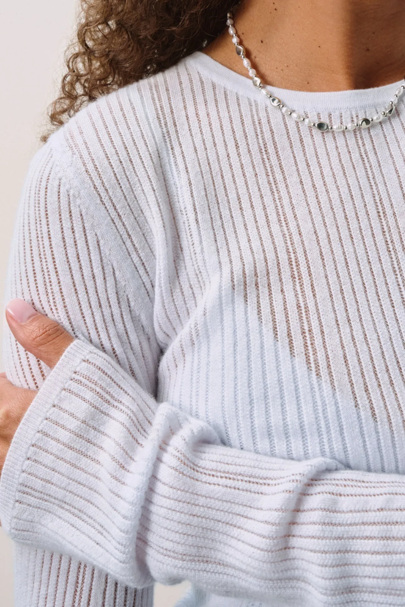 MABLE TRELLIS LONG SLEEVE CASHMERE TEE sold by NakedCashmere product image thumbnail 4