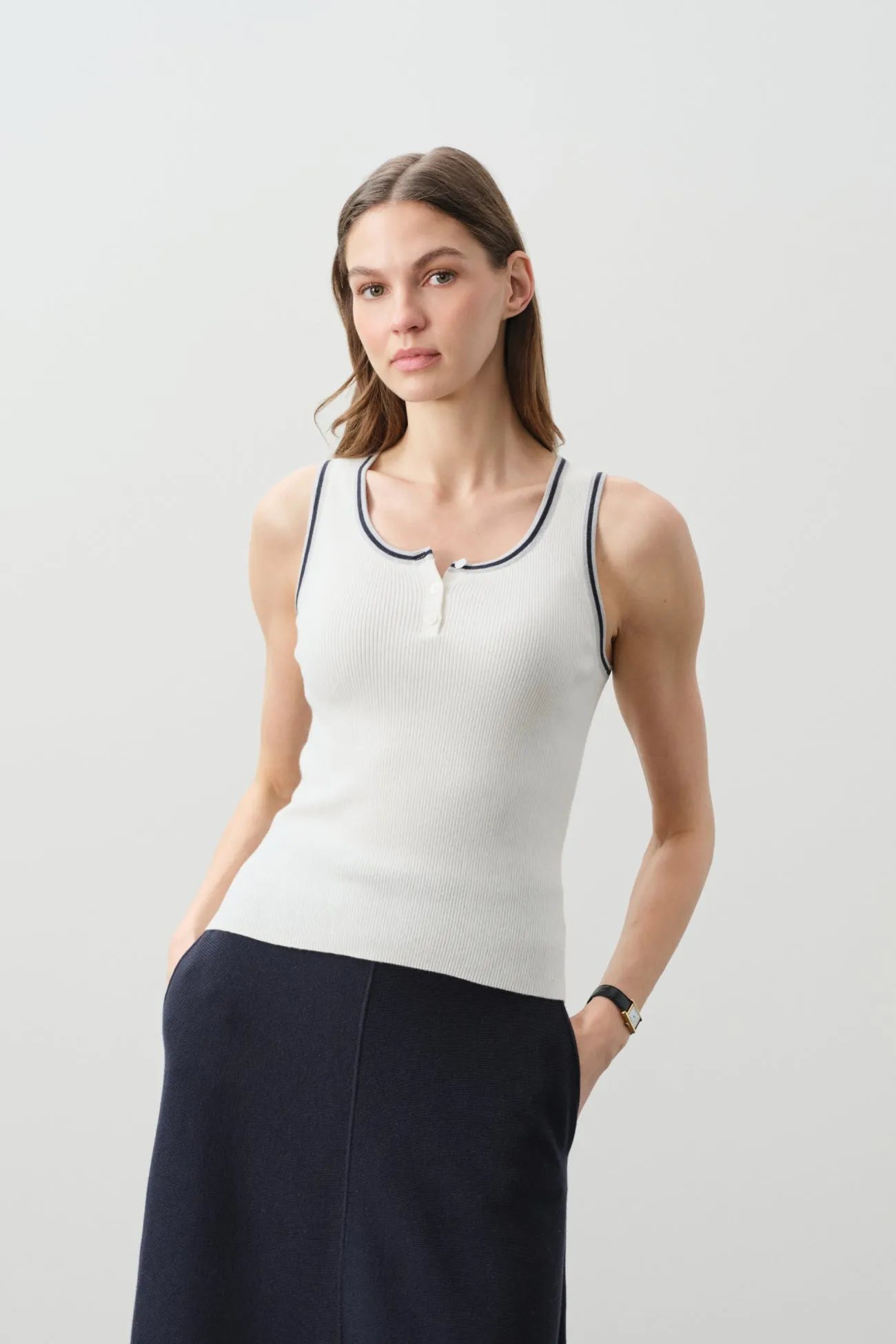 CAMILLE COTTON CASHMERE TANK sold by NakedCashmere product image thumbnail 2