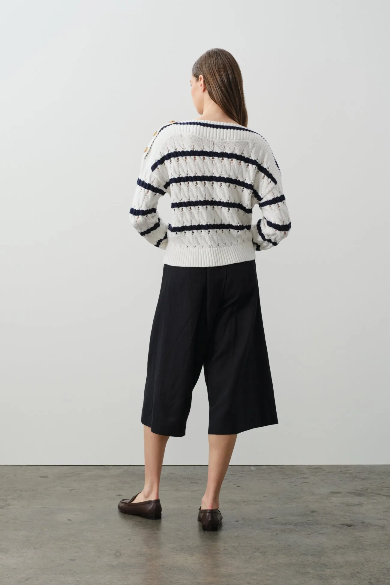 PAULA STRIPED OFF THE SHOULDER SWEATER sold by NakedCashmere product image thumbnail 4