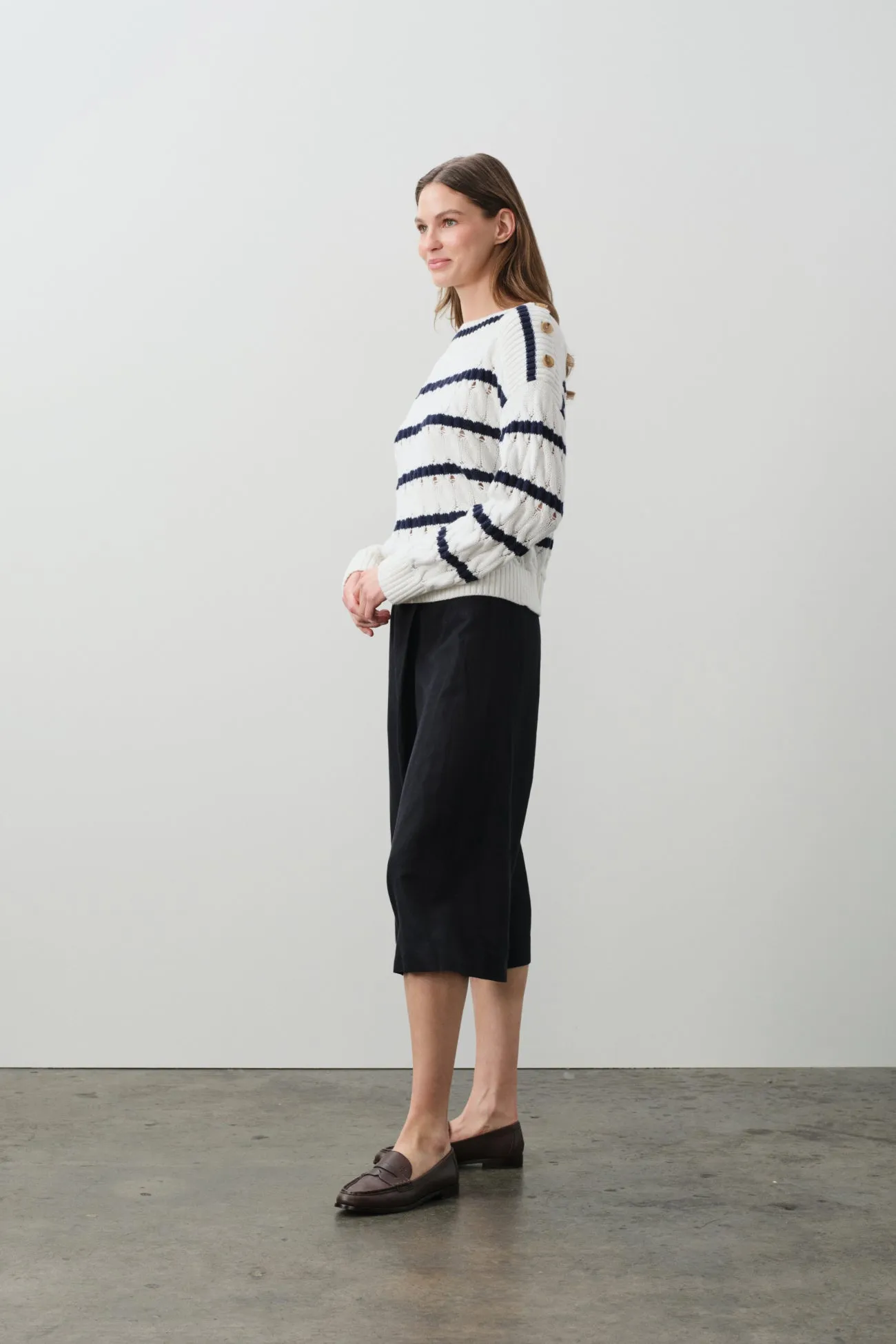 PAULA STRIPED OFF THE SHOULDER SWEATER sold by NakedCashmere product image thumbnail 3