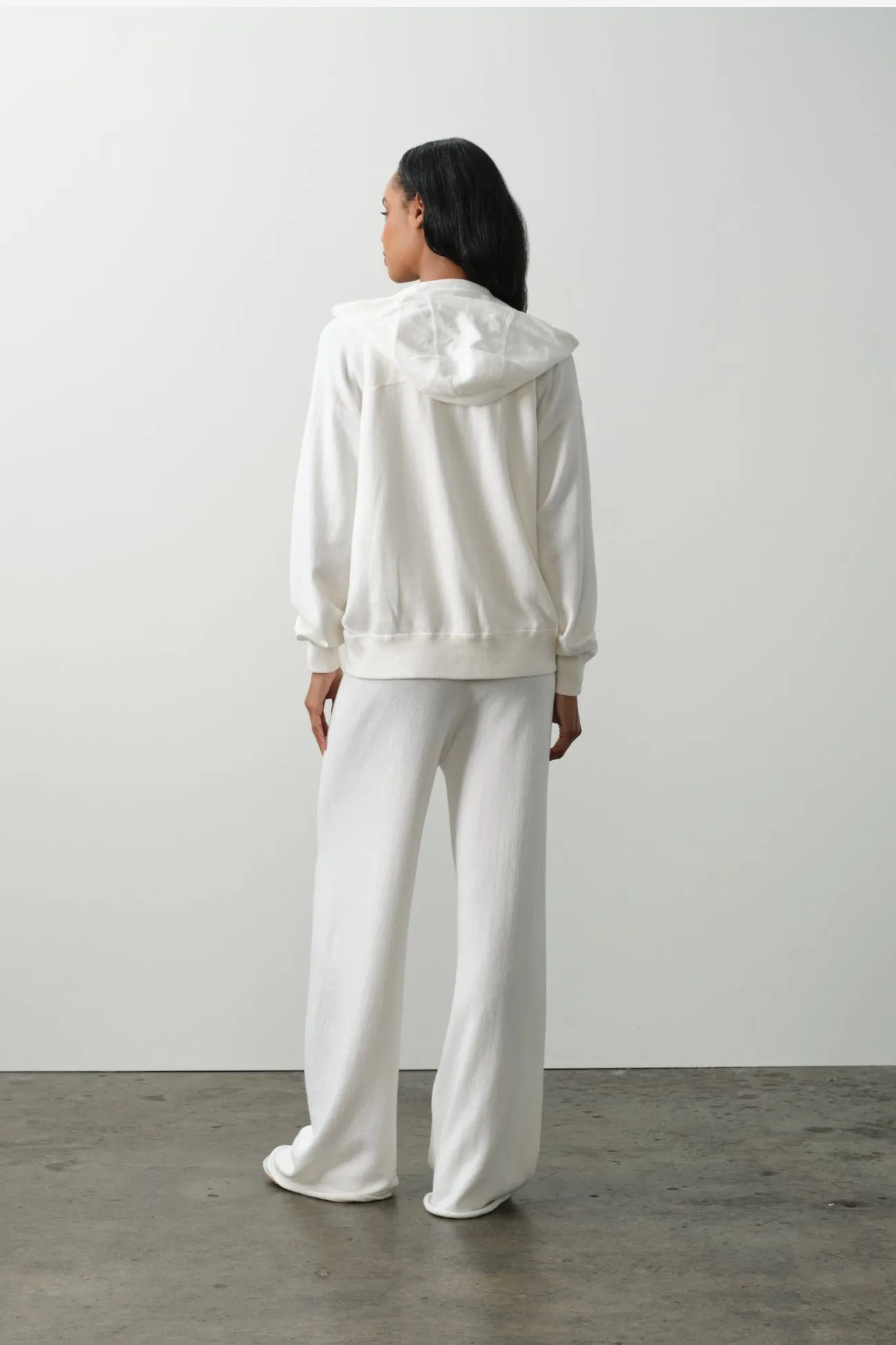 SERENA COTTON CASHMERE ZIP-UP HOODIE - ECRU sold by NakedCashmere product image thumbnail 4
