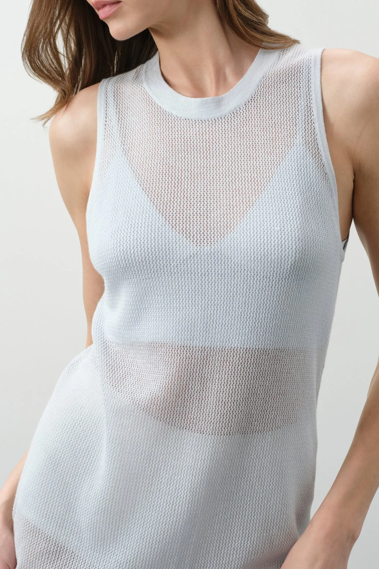THEA COTTON CASHMERE MIDI DRESS - CLOUD sold by NakedCashmere product image thumbnail 5