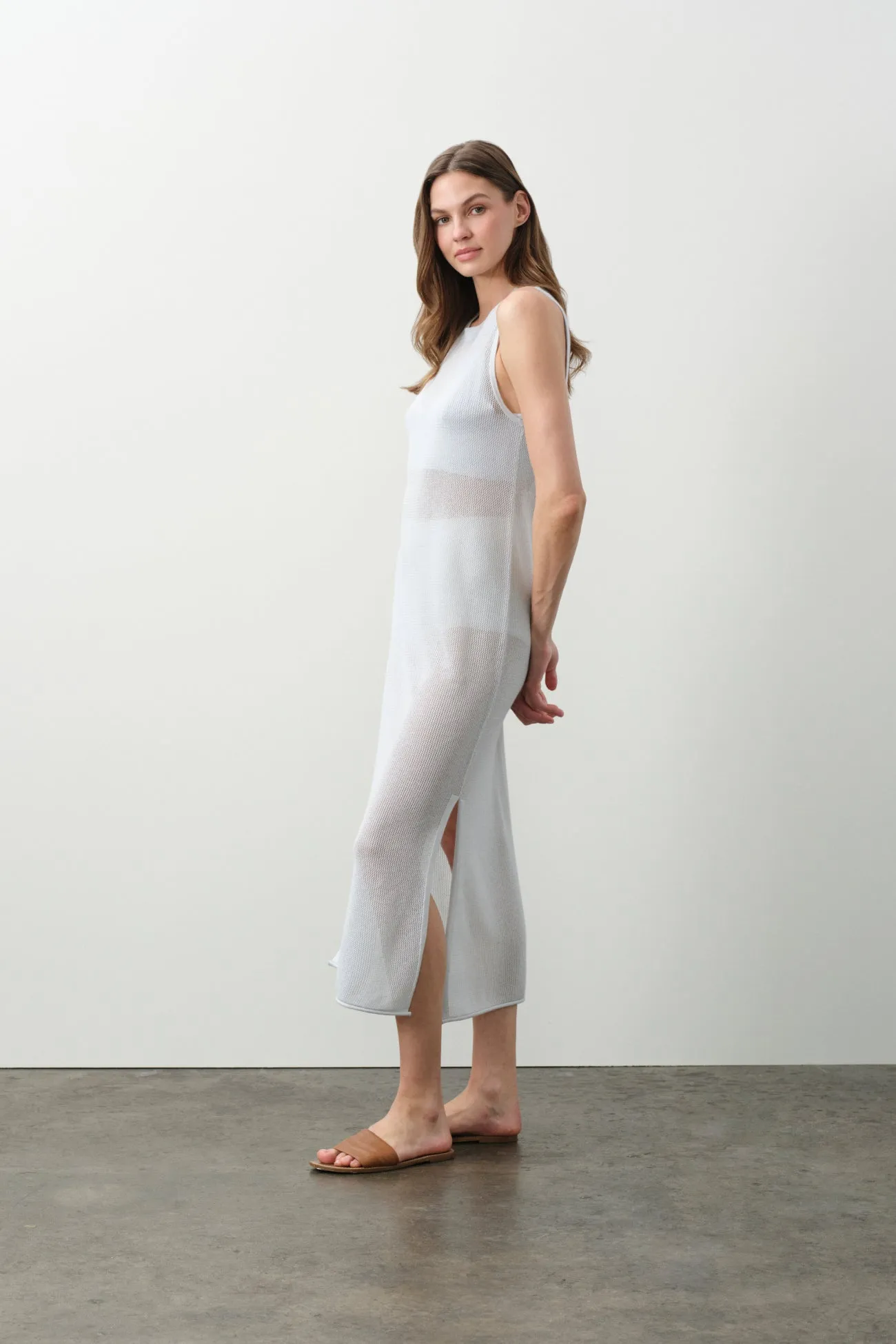 THEA COTTON CASHMERE MIDI DRESS - CLOUD sold by NakedCashmere product image thumbnail 2