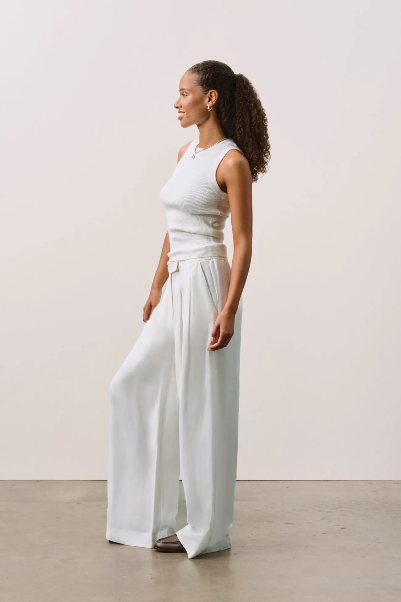 LEYNA SILK LINEN WIDE LEG PANT - ECRU sold by NakedCashmere product image thumbnail 2