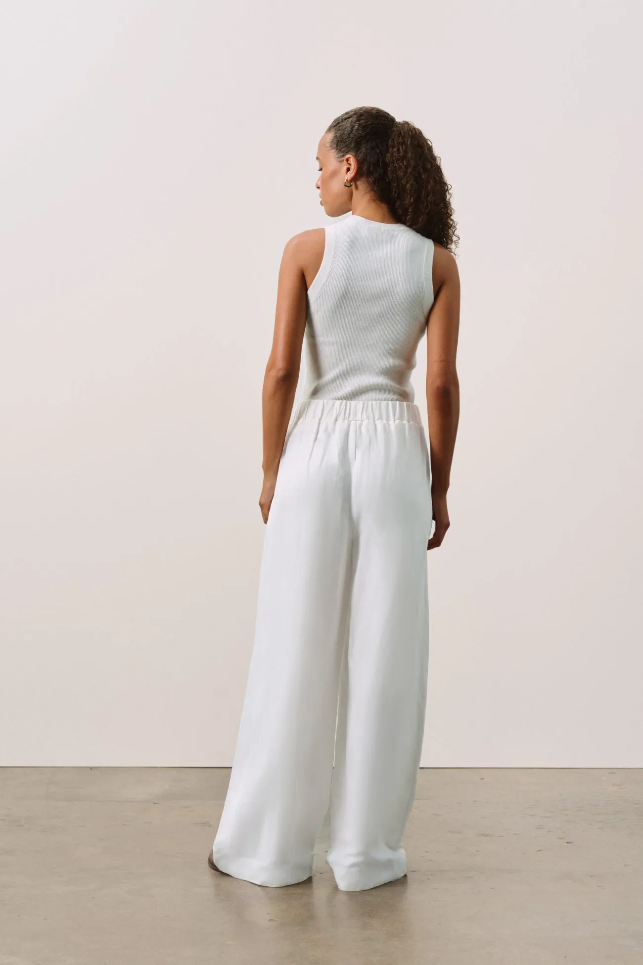 LEYNA SILK LINEN WIDE LEG PANT - ECRU sold by NakedCashmere product image thumbnail 3