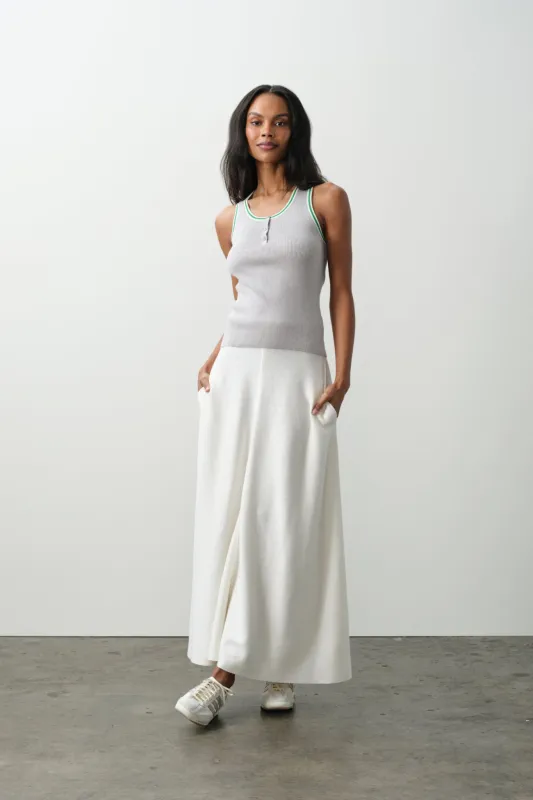 JUSTINE COTTON CASHMERE MAXI SKIRT - ECRU made by NakedCashmere