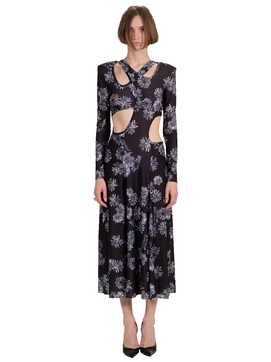 Floral Print Cut Out Maxi Dress sold by Natasha Zinko
