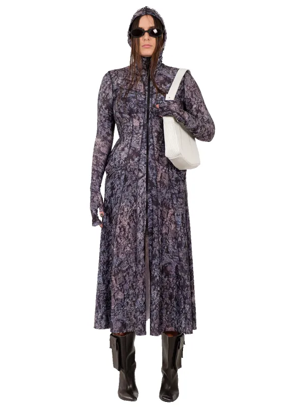 Hoodie Dirt Print Maxi Dress made by Natasha Zinko