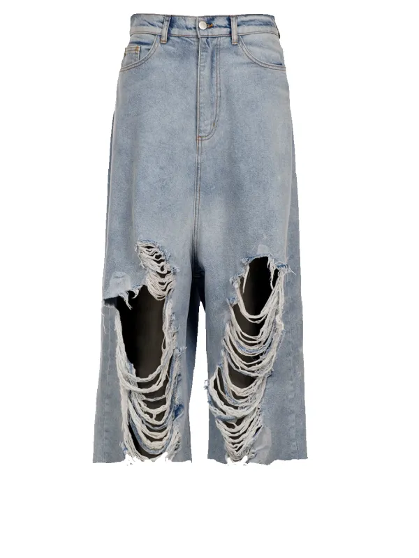 Destroyed Denim Shorts sold by Natasha Zinko