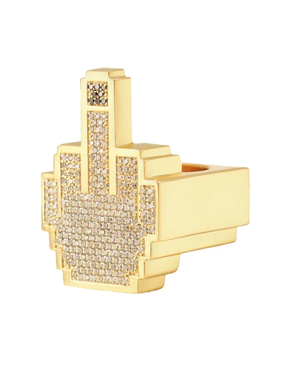 Pixel Middle Finger Ring sold by Natasha Zinko