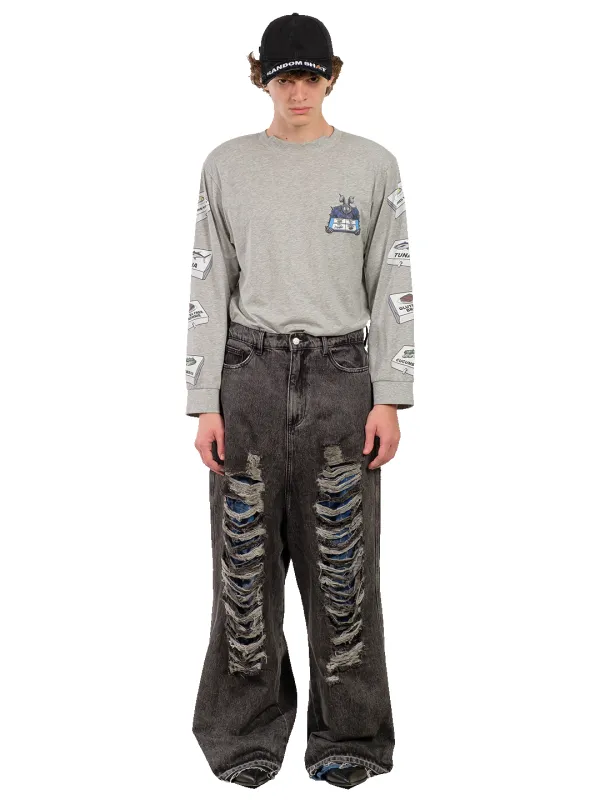 MULTICOLOUR DISTRESSED JEANS sold by Natasha Zinko