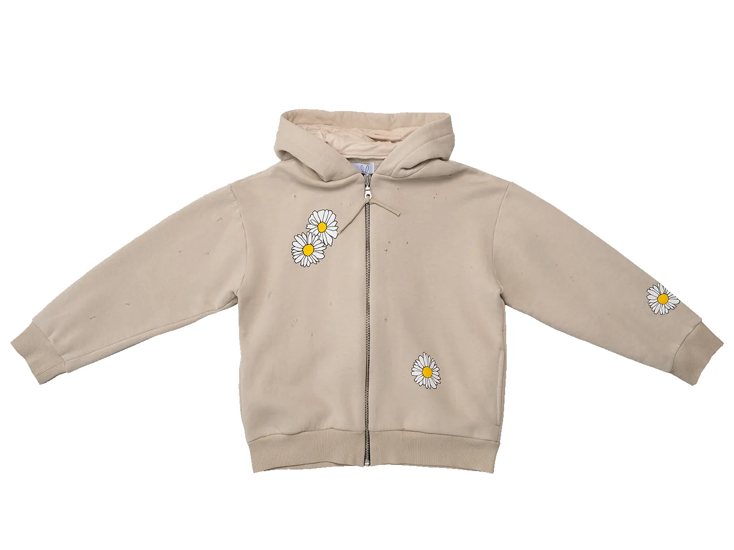 Daisy-print Zipped Sweatshirt With Bunny Hoodie sold by Natasha Zinko product image thumbnail 2