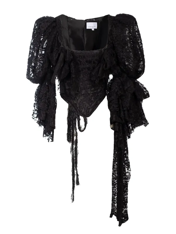 Lace Puff-sleeve Corset sold by Natasha Zinko
