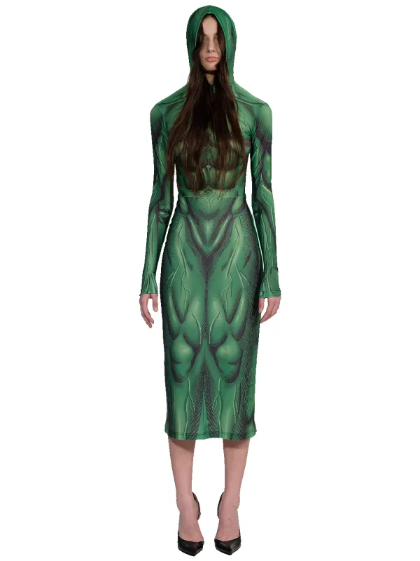 Monster Hooded Maxi Dress made by Natasha Zinko