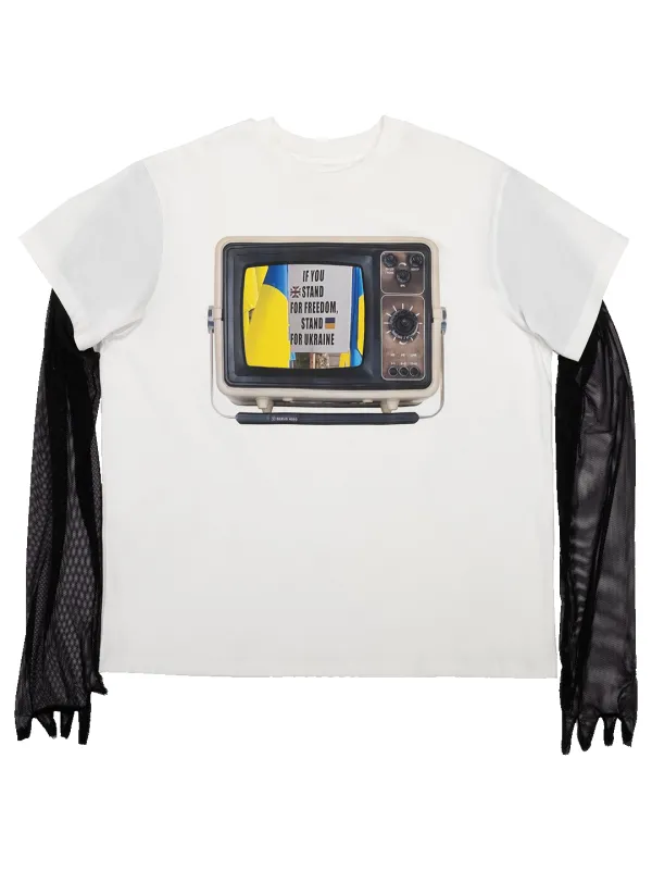 Tv Mesh Sleeve T-shirt sold by Natasha Zinko