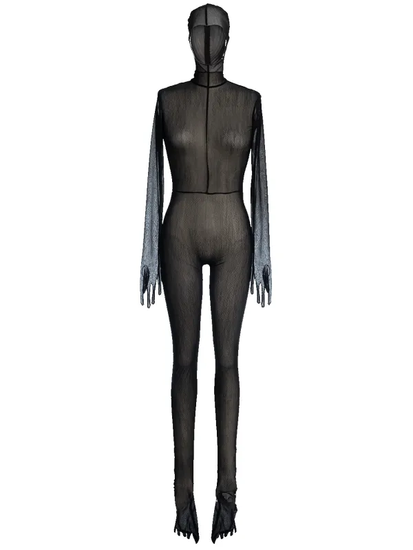Black Mesh Jumpsuit sold by Natasha Zinko