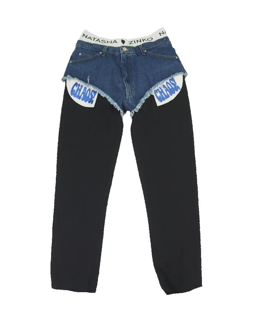 Upcycled Trousers With Denim Shorts on Top sold by Natasha Zinko