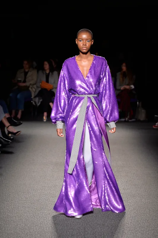 Lilac Maxi Robe Dress made by Natasha Zinko