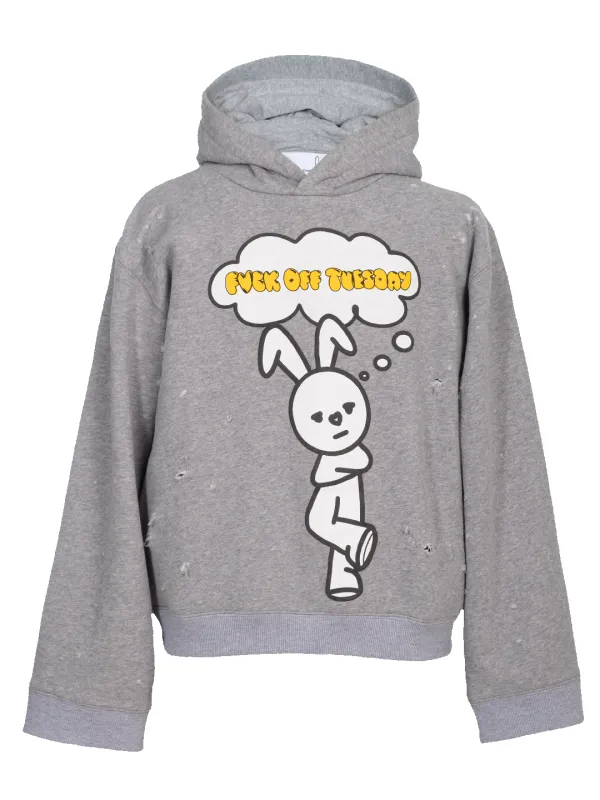 Distressed 'F*ck Off Tuesday' Hoodie sold by Natasha Zinko