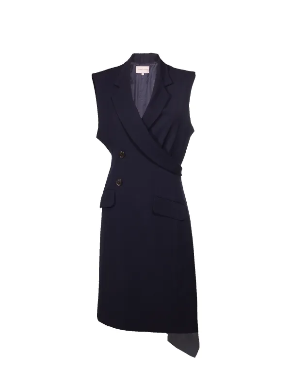 Wool Navy Jacket Vest made by Natasha Zinko