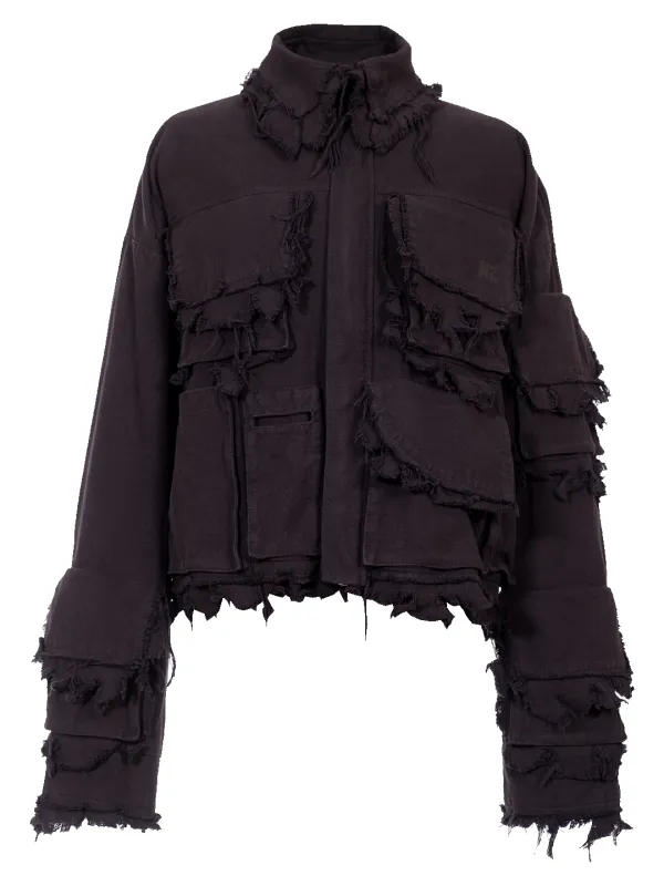 Hemp Denim Cropped Cargo Jacket sold by Natasha Zinko