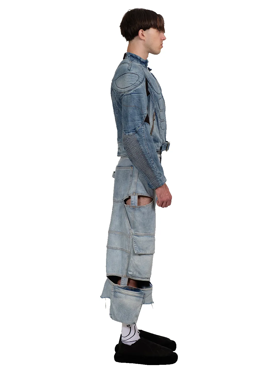 Denim Cargo Cut Out Shorts sold by Natasha Zinko product image thumbnail 5