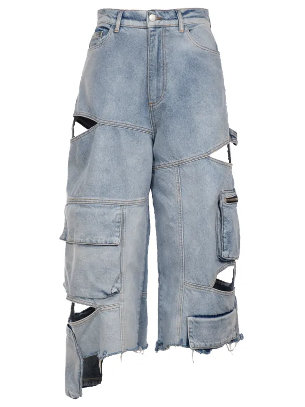 Denim Cargo Cut Out Shorts made by Natasha Zinko