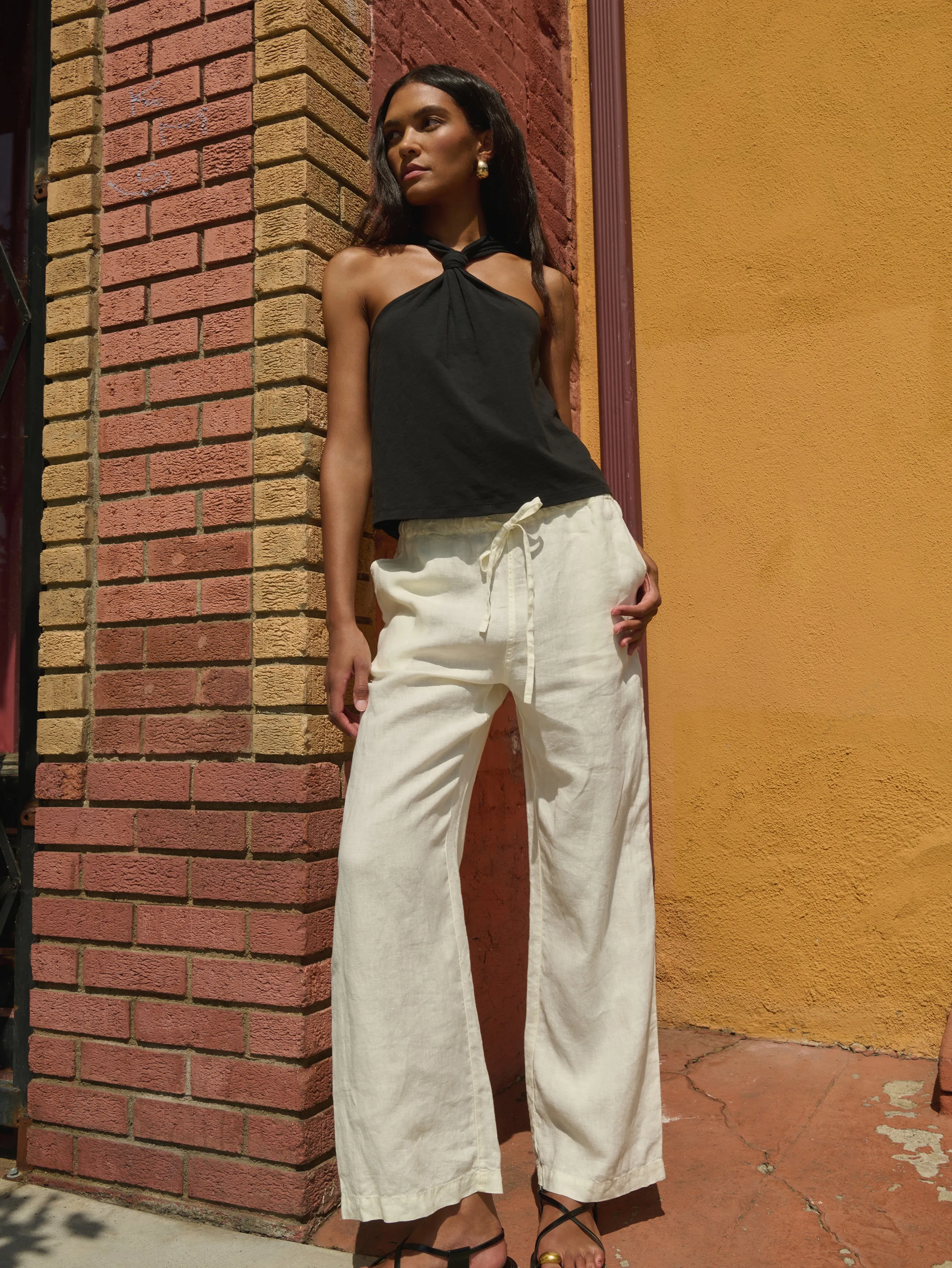 Lucia Tie Linen Pant sold by Nation LTD