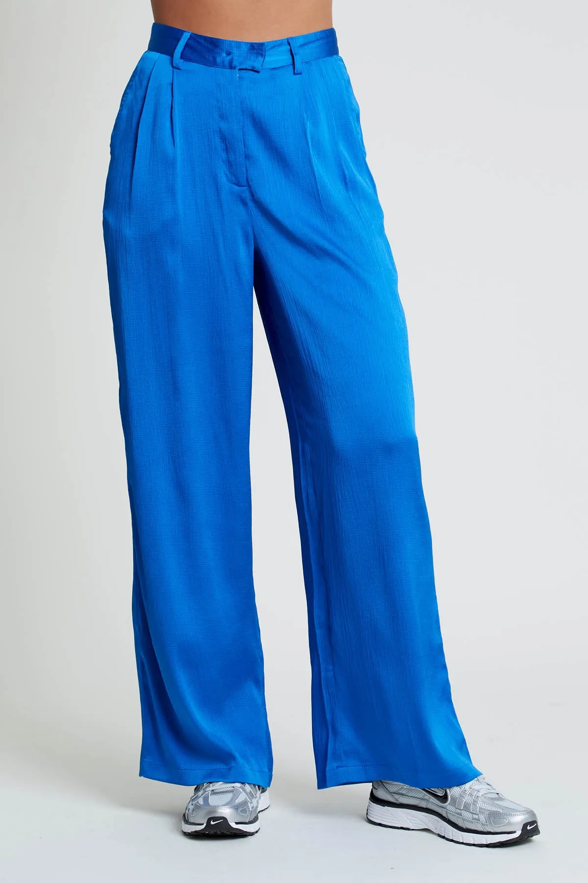 GIA TEXTURED SATIN WIDE LEG TROUSERS sold by NATIVE YOUTH