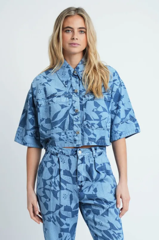 COUPAGE LASER PRINT DENIM JACKET sold by NATIVE YOUTH