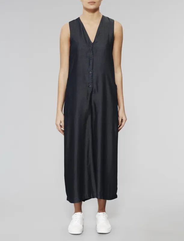 Indigo Convex Button Down Jumpsuit sold by NATIVE YOUTH