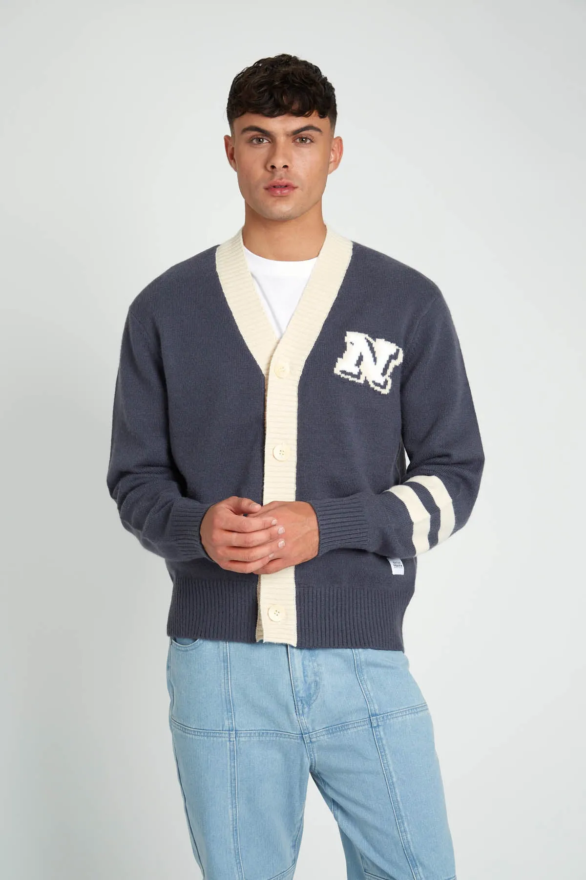 STADEL RELAXED FIT KNITTED VARSITY CARDIGAN sold by NATIVE YOUTH product image thumbnail 2