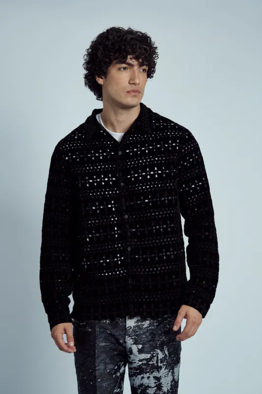 MERLINO VELVET EMBROIDERY SHIRT made by NATIVE YOUTH