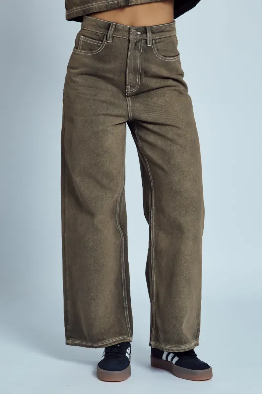 LACY BARREL LEG WASHED JEAN sold by NATIVE YOUTH